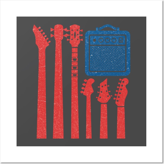 Rock n Roll - USA Flag Wall Art by StudioGrafiikka